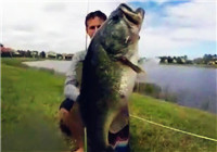 《路亚钓鱼视频》 男子江河边上路亚猎鲈连竿上鱼